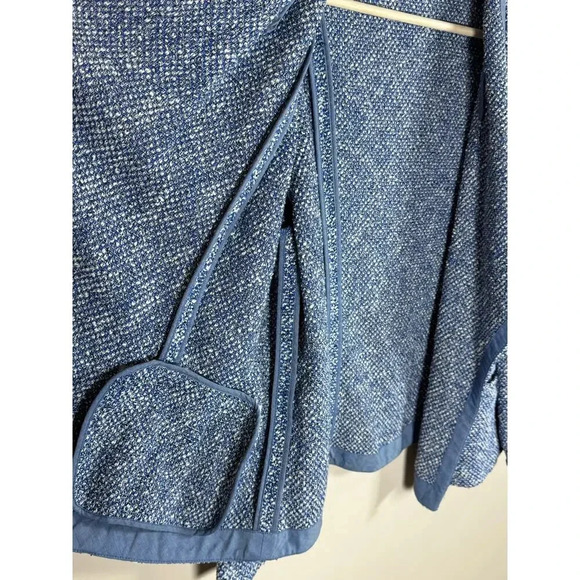 Talbots Blue Tweed Open Front XL Plus Size Preppy Classic Mature Chic Work Wear - Picture 5 of 8